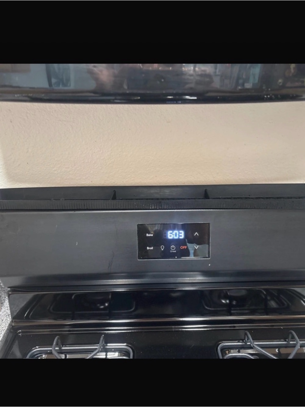 Black Gas Range Stove Control Panel - Unbranded